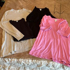 BUNDLE! 4 Daily Ritual Casual Tops in Gray, Black, and Pink Size XXL